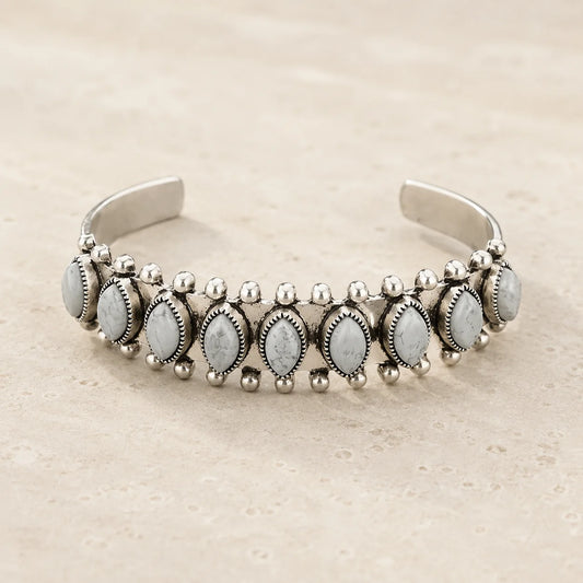 Boho Horse Eye Stone Bangle