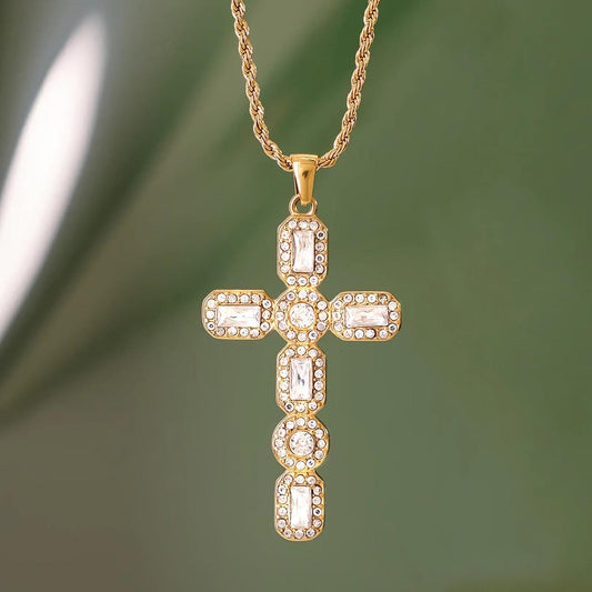 Radiant Gold Cross Necklace
