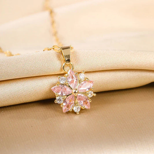 Romantic Sakura Rose Necklace