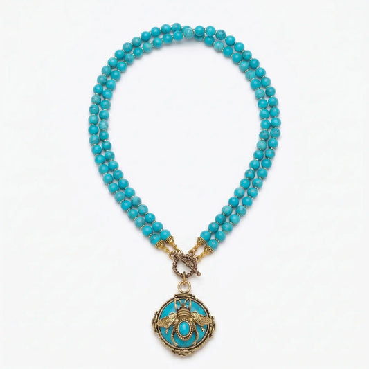 BeeQueen Vintage Natural Agate Necklace