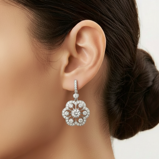 Vintage Crystal Mandala Earrings