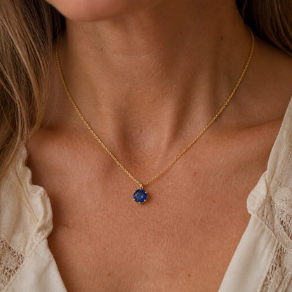 Round Solitaire Pendant Necklace