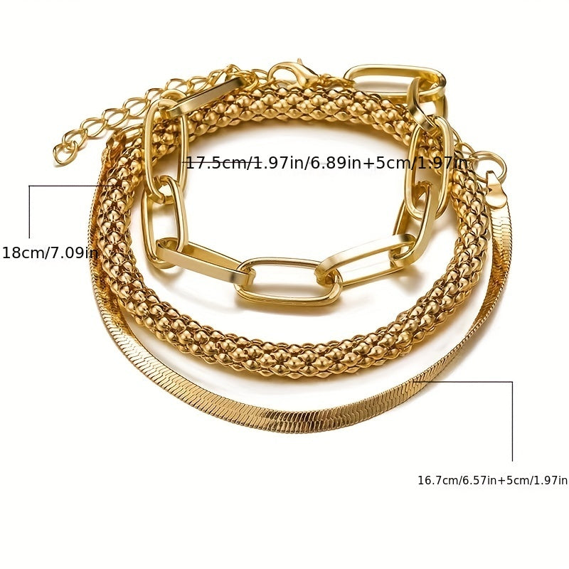 Multi-layer Snake Bone Chain Bracelet Set