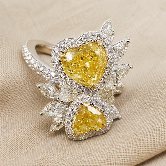 Majestic Yellow Cushion Ring
