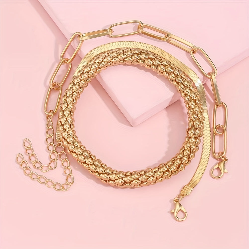 Multi-layer Snake Bone Chain Bracelet Set