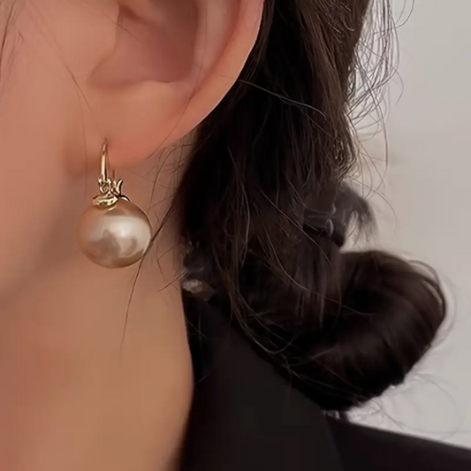 Vintage Freshwater Pearl Hoop Earrings