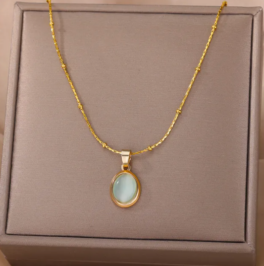 18K Gold Plated Quartz Style Necklace