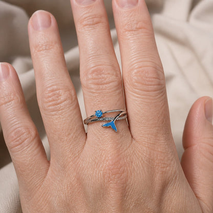 Fish Tail Zirconia Silver Ring