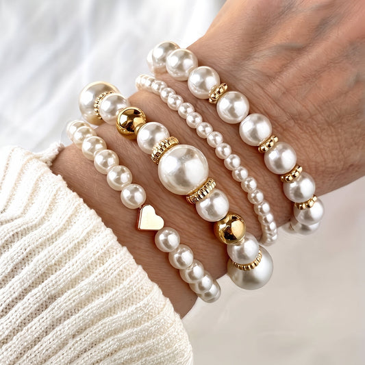 Elegant Pearl Bracelet Set