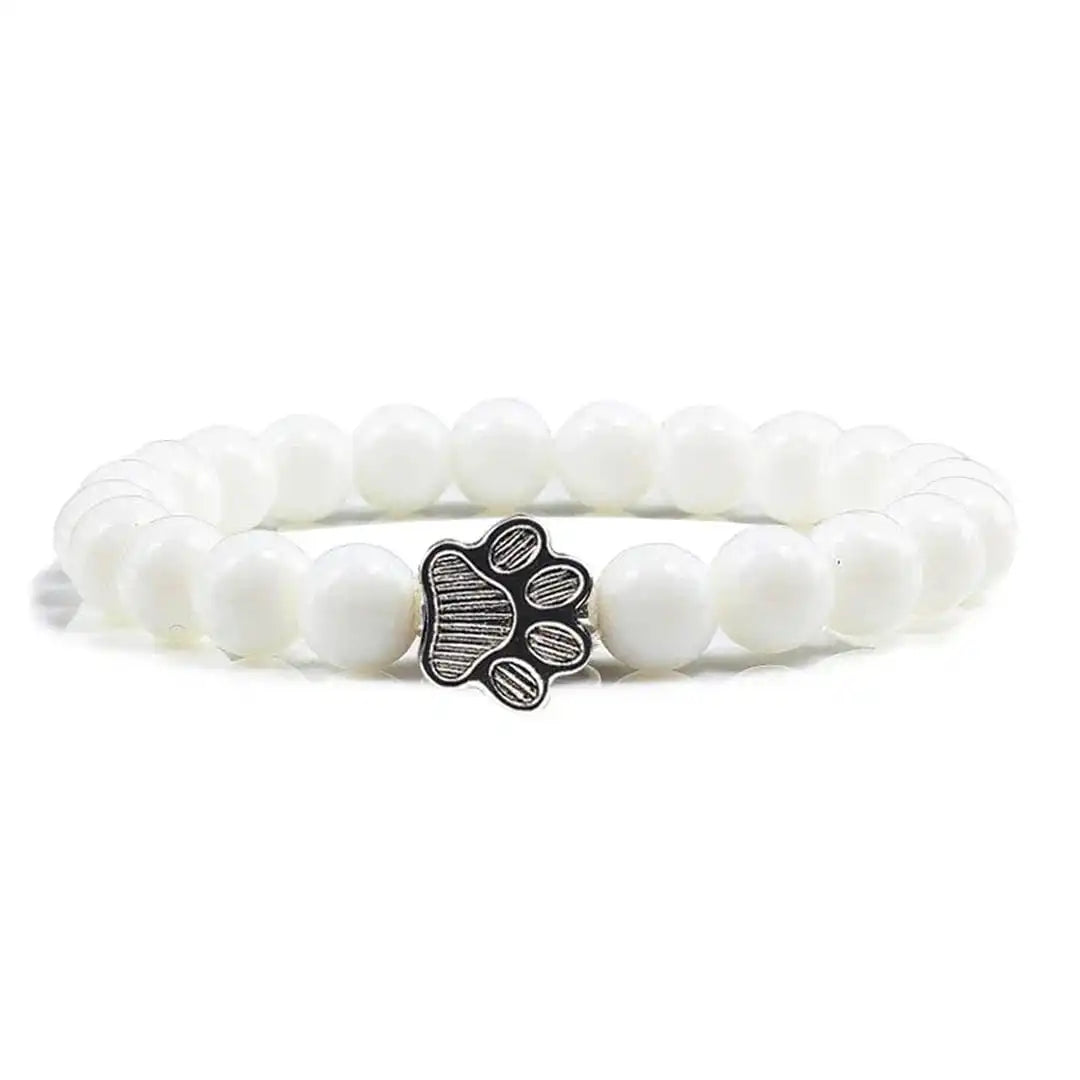 Beaded Paw Bracelet Natural Stone Design