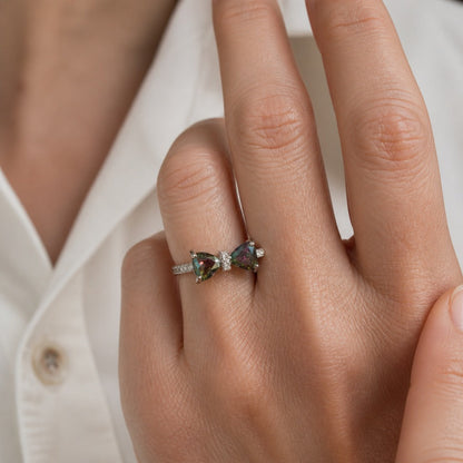 Luxe Butterfly Zirconia Silver Ring