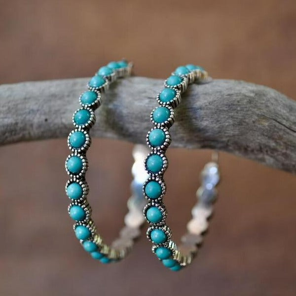 Vintage Circular Turquoise Earrings