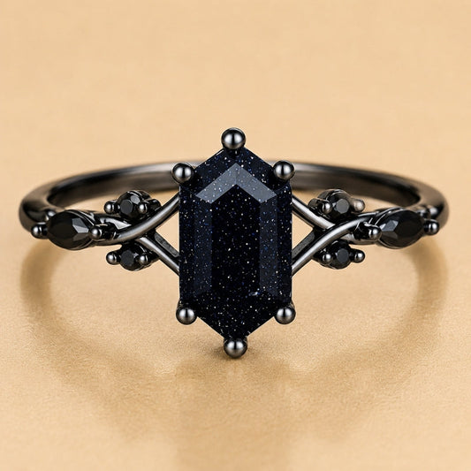 Dazzling Black Zirconia Ring