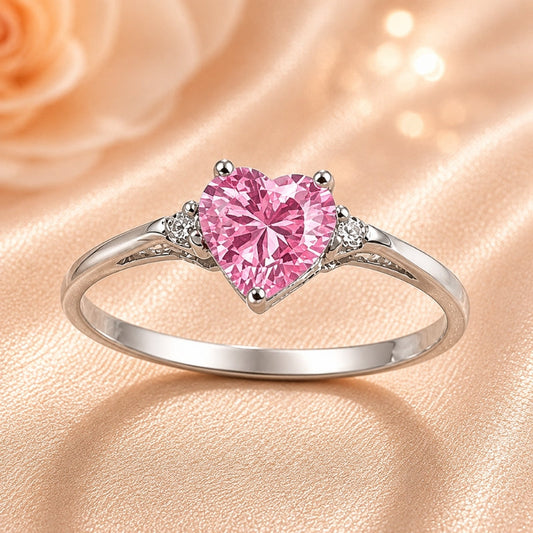 Solitaire Heart Zirconia Ring