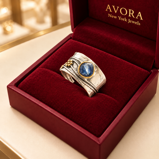Vintage Silver Blue Sapphire Ring