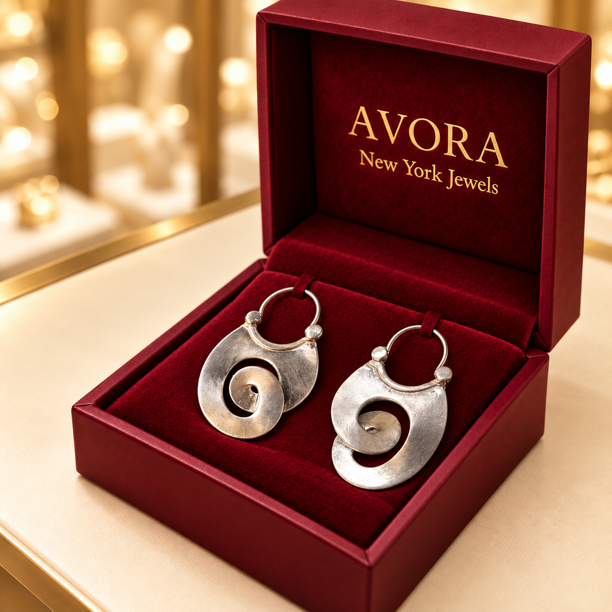 Vintage Irregular Silver Earrings