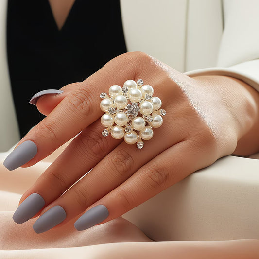 Pearl Bloom Adjustable Ring