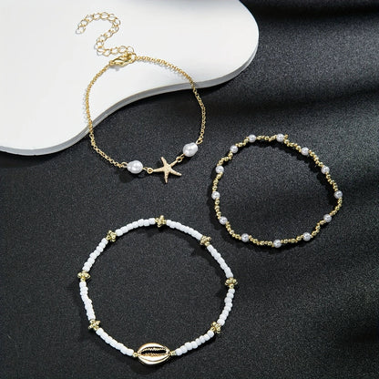 Waterproof 3-Piece Gold Star Anklet