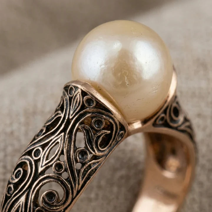 Timeless Vintage Pearl Gold Ring