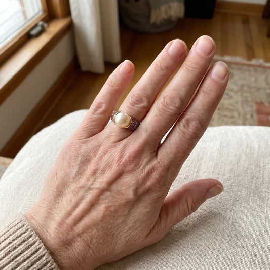 Timeless Vintage Pearl Gold Ring
