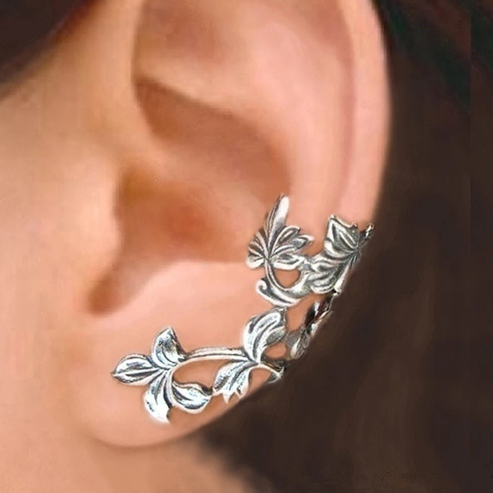 Vintage Silver Leaf Earrings