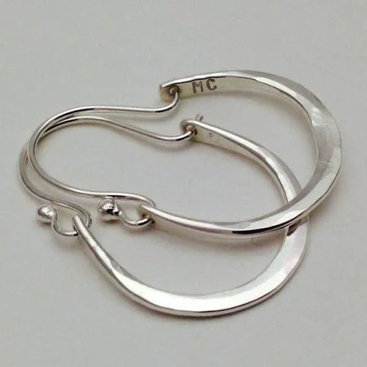 Lunar Halo Hoop Earrings | White Gold
